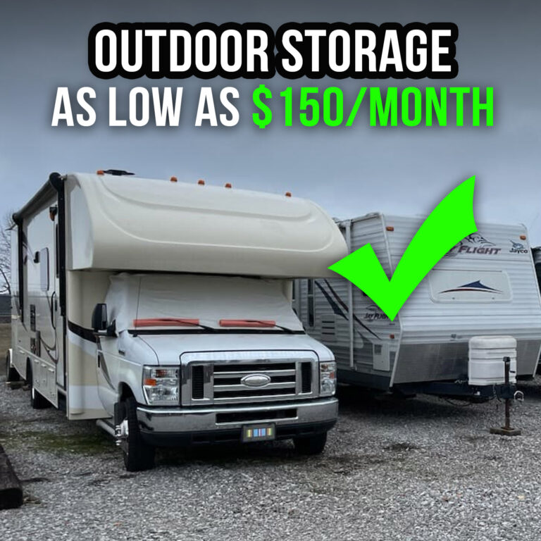 Outdoor RV and Boat storage as low as $150 per month